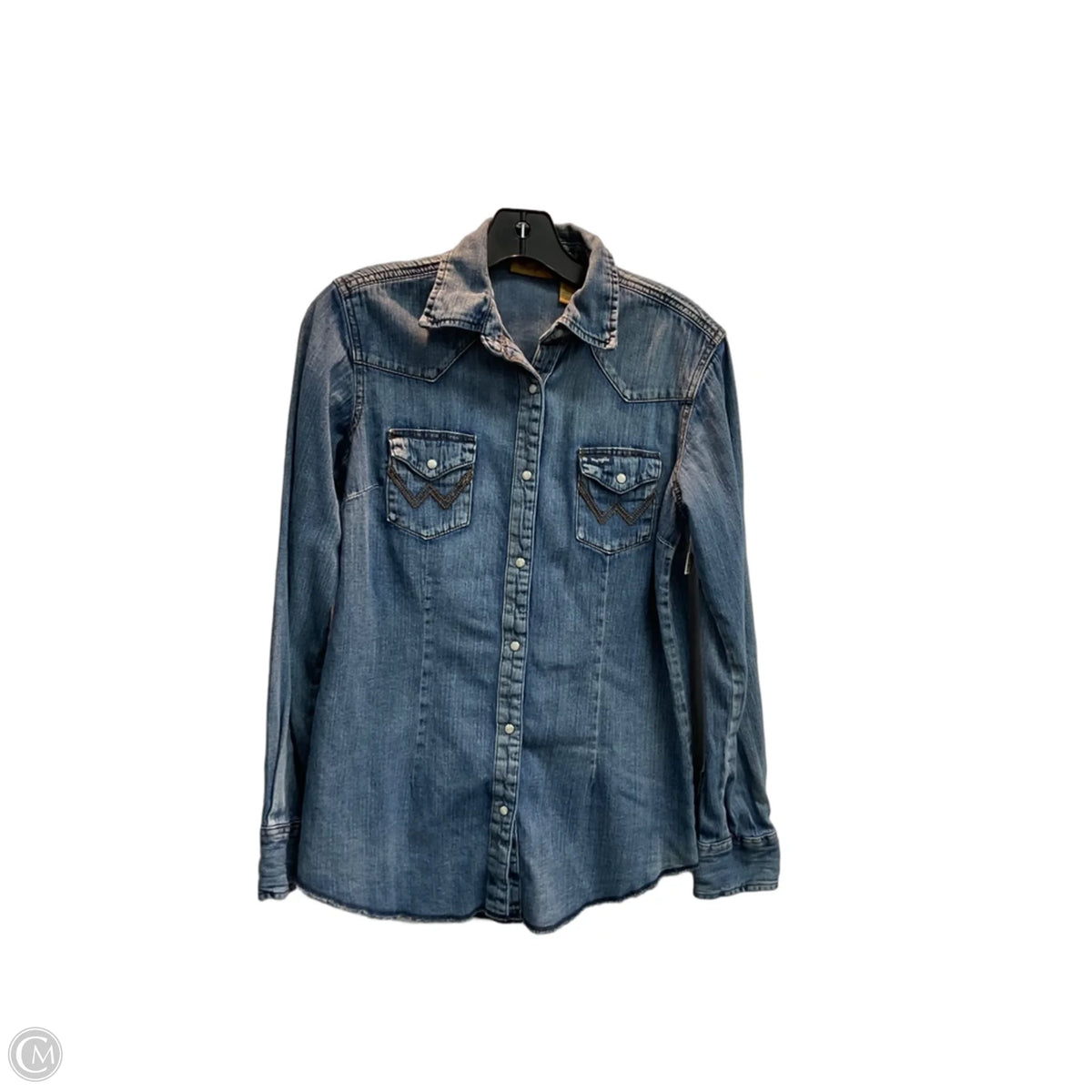 Jacket Denim By Wrangler In Blue, Size: S