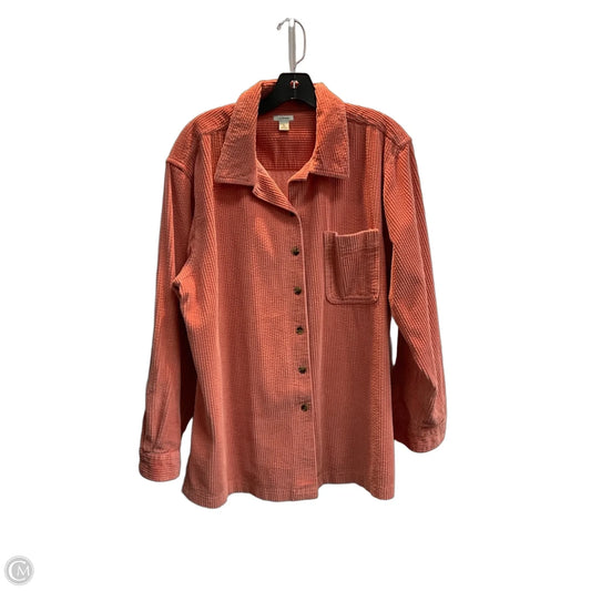 Jacket Shirt By L.l. Bean In Pink, Size: Xl