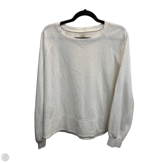 Athletic Sweatshirt Crewneck By Calia In White, Size: L