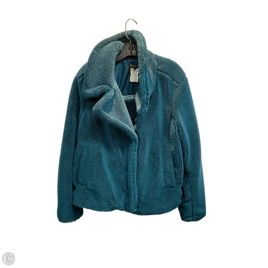Coat Faux Fur & Sherpa By Simply Vera In Teal, Size: L