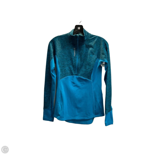 Athletic Top Long Sleeve Collar By Reebok In Blue, Size: S