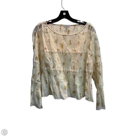 Blouse Long Sleeve By Rebecca Taylor In Floral Print, Size: M