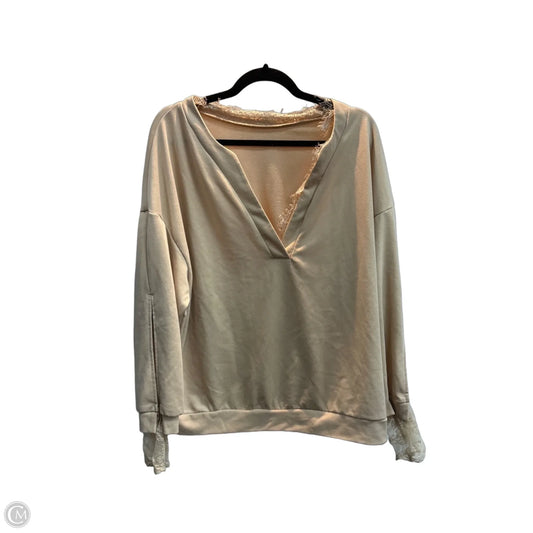 Sweatshirt Crewneck By Clothes Mentor In Tan, Size: L