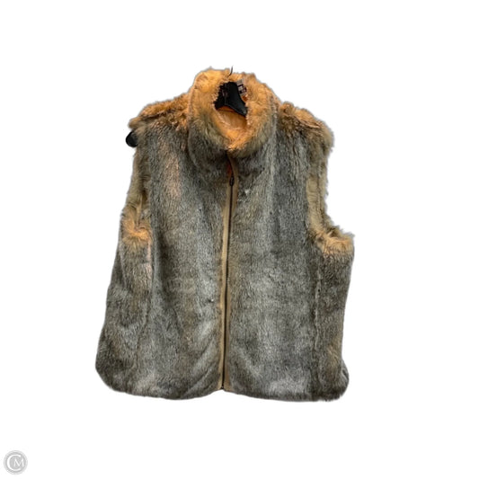 Vest Faux Fur & Sherpa By Harolds In Tan, Size: Xl