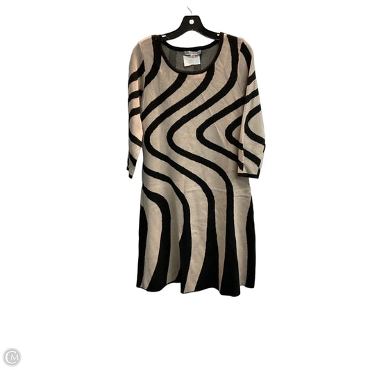 Dress Sweater By Dannyandnicole In Black & Cream, Size: L
