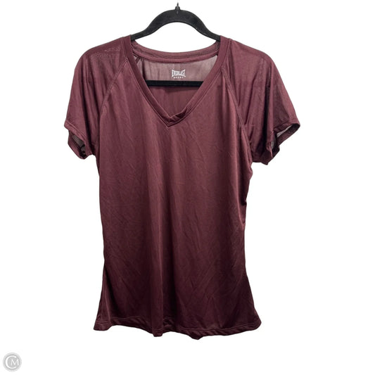 Athletic Top Short Sleeve By Everlast In Maroon, Size: L