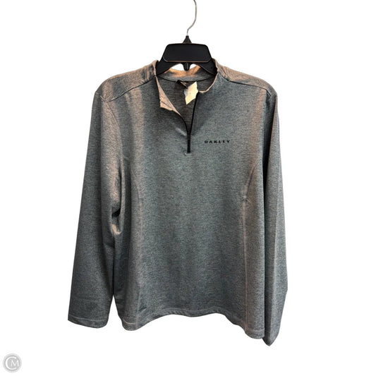 Athletic Top Long Sleeve Collar By Oakley In Grey, Size: Xl