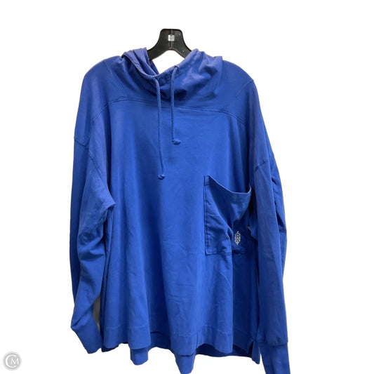Athletic Sweatshirt Hoodie By Free People In Blue, Size: L