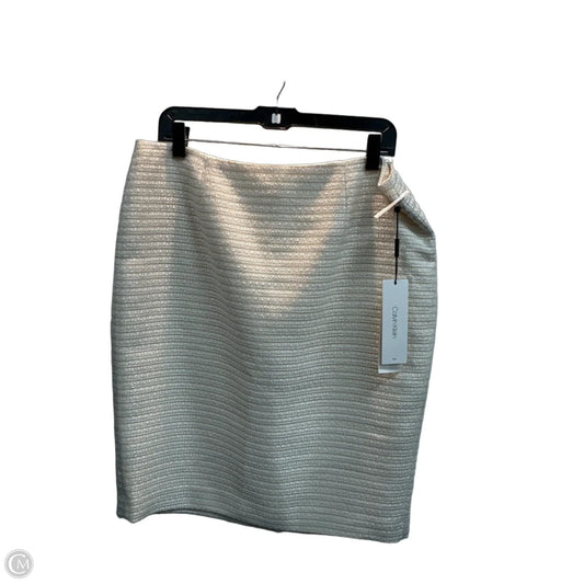 Skirt Midi By Calvin Klein In Beige, Size: 12