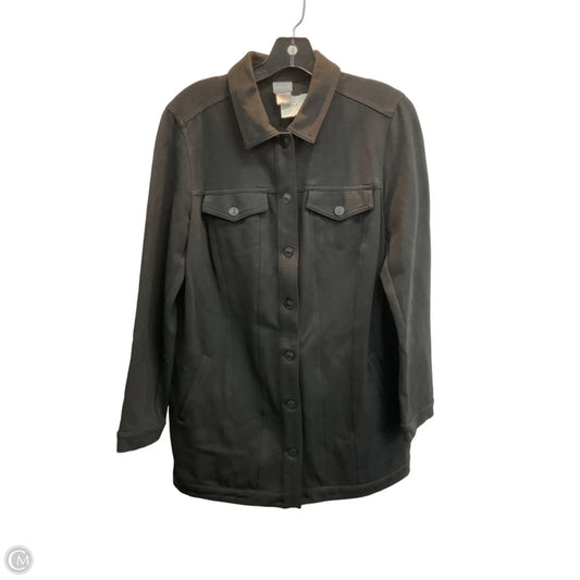 Jacket Shirt By Chicos In Black, Size: M