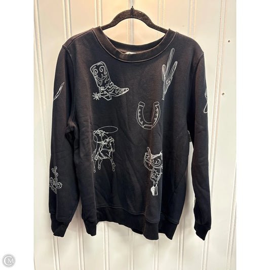 Sweatshirt Crewneck By Wrangler In Black, Size: L