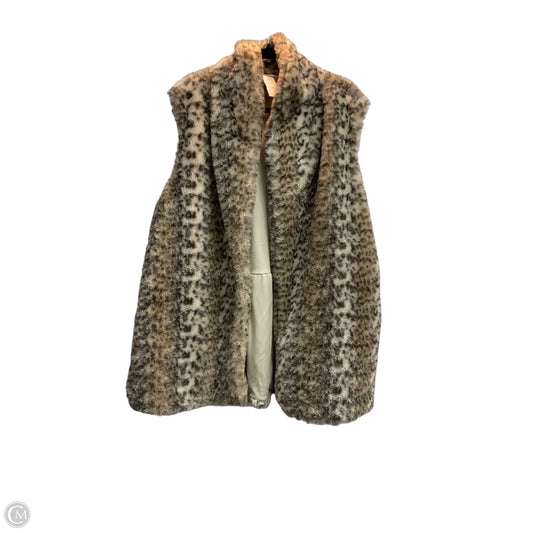 Vest Faux Fur & Sherpa By Clothes Mentor In Animal Print, Size: 2x