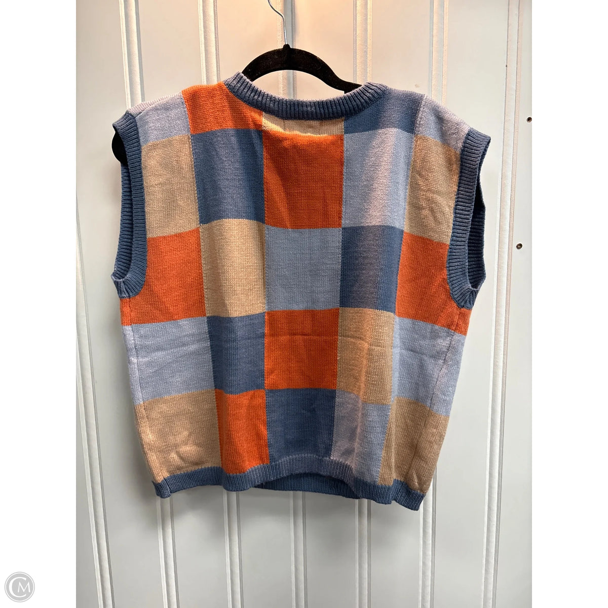 Vest Sweater By &merci In Plaid Pattern, Size: M