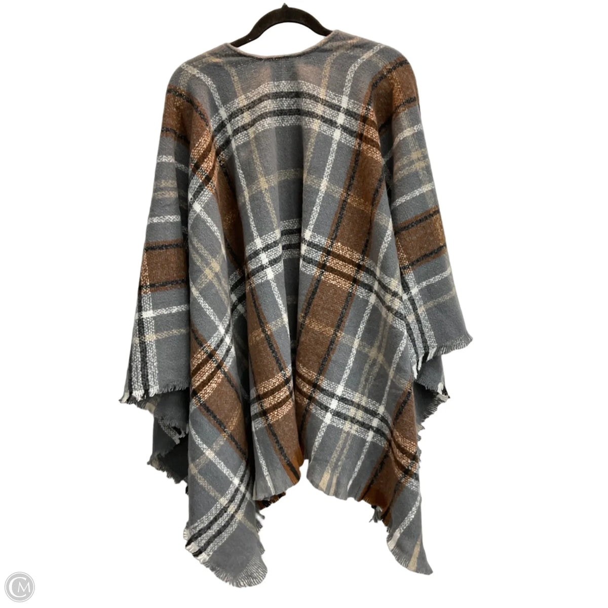 Shawl By Clothes Mentor In Plaid Pattern, Size: Osfm