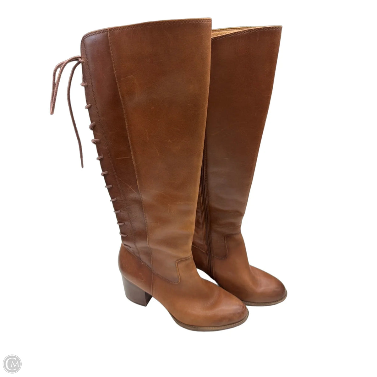 Boots Knee Heels By Sofft In Brown, Size: 9