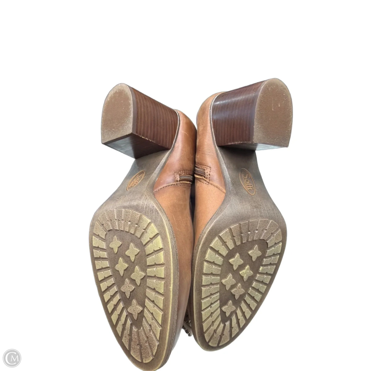Boots Knee Heels By Sofft In Brown, Size: 9