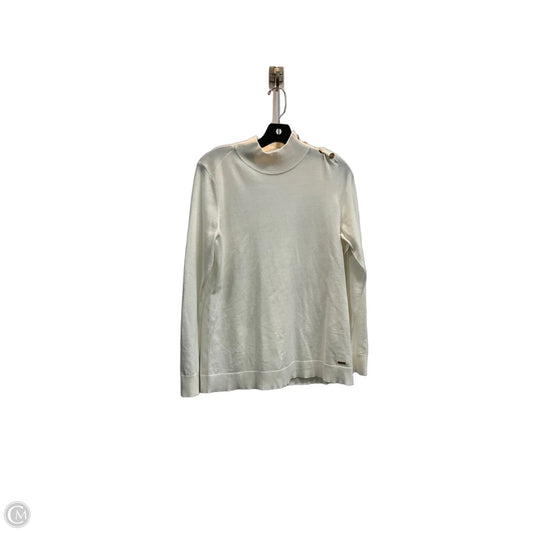 Top Long Sleeve By Calvin Klein In White, Size: M