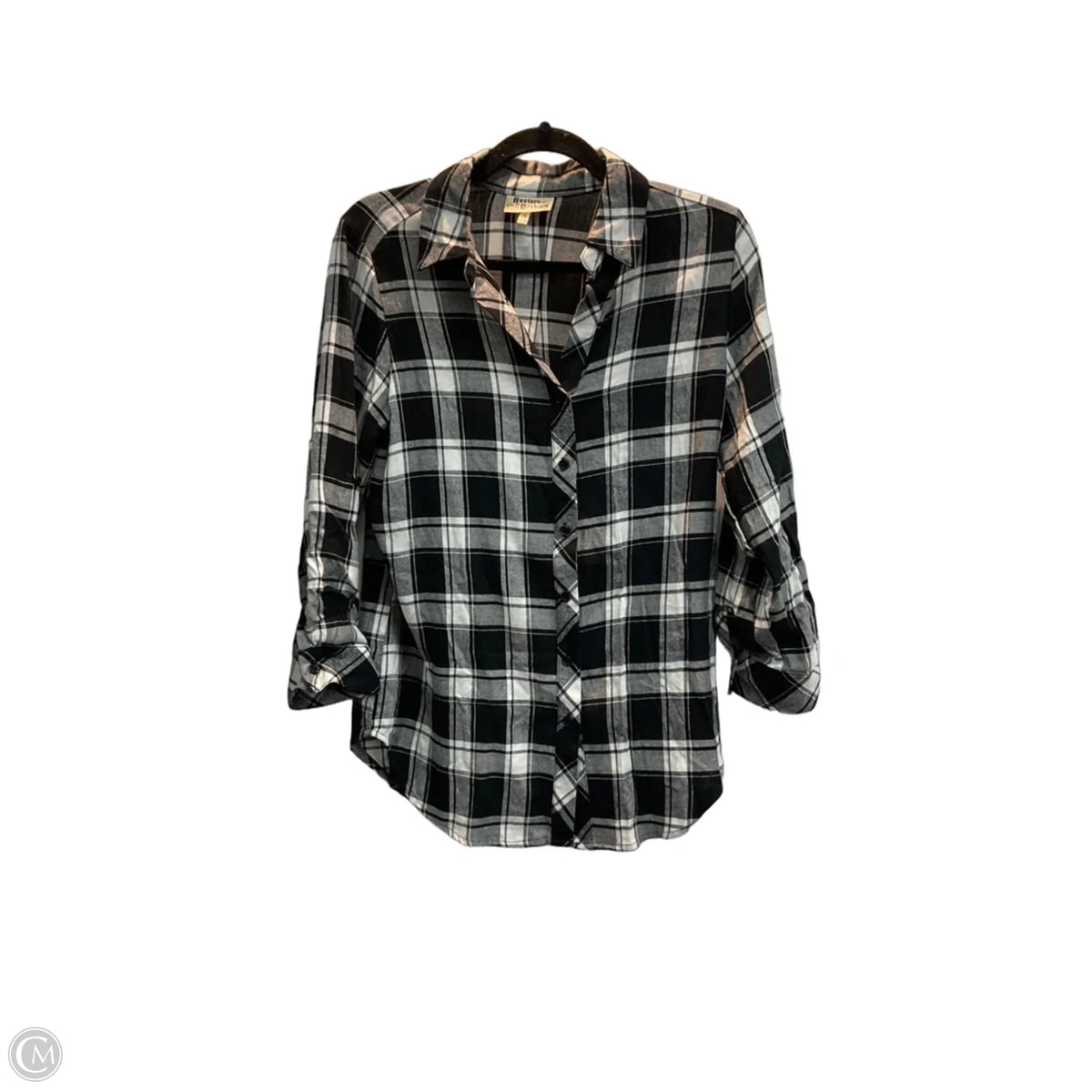 Top Long Sleeve By Hester & Orchard In Checkered Pattern, Size: S