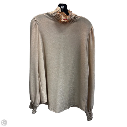 Blouse Long Sleeve By Love Scarlett In Gold, Size: L