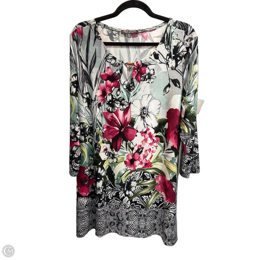 Tunic Long Sleeve By Clothes Mentor In Floral Print, Size: Xl
