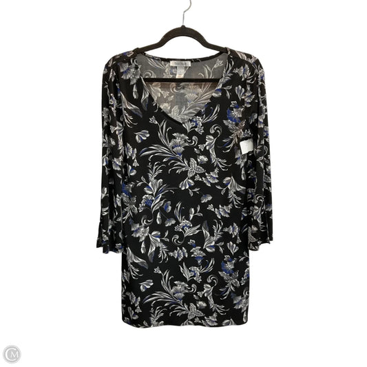 Tunic Long Sleeve By White House Black Market In Floral Print, Size: S