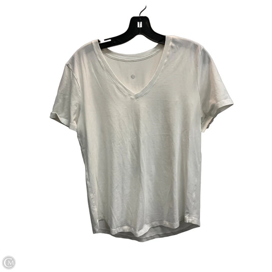 Athletic Top Short Sleeve By Lululemon In White, Size: M