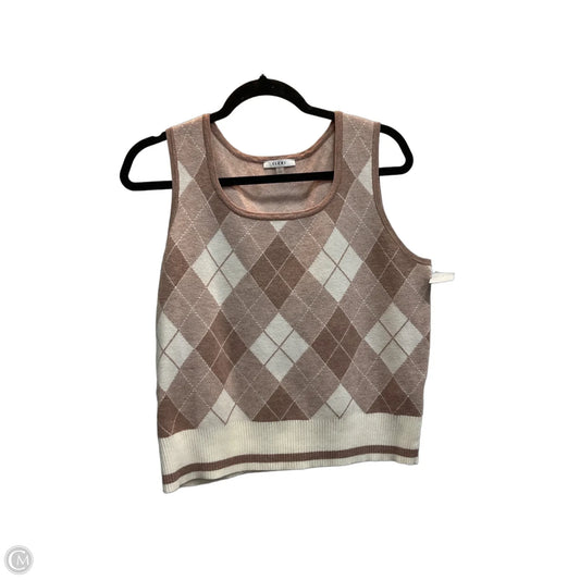 Vest Sweater By Sioni In Plaid Pattern, Size: L