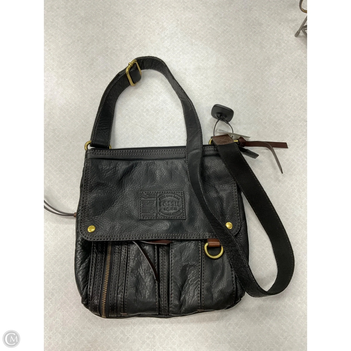 Crossbody Leather By Fossil, Size: Medium