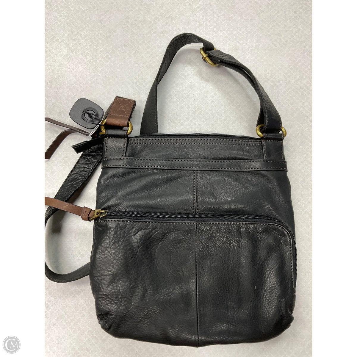 Crossbody Leather By Fossil, Size: Medium