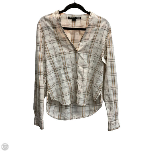 Top Long Sleeve By Veronica Beard In Plaid Pattern, Size: M