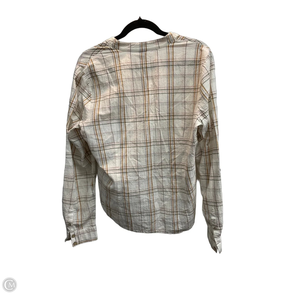 Top Long Sleeve By Veronica Beard In Plaid Pattern, Size: M