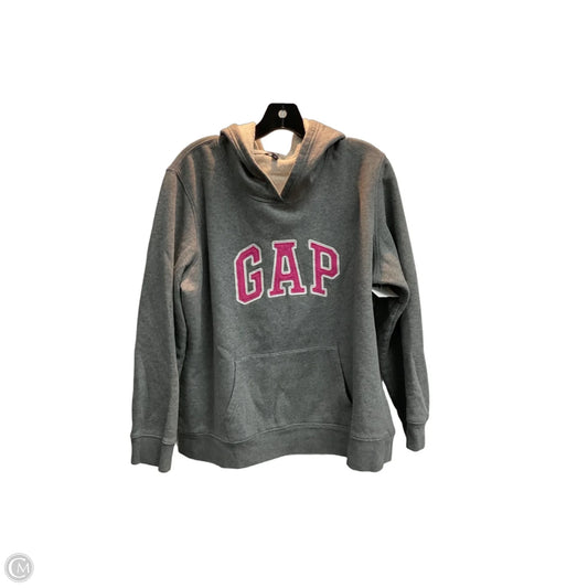 Sweatshirt Hoodie By Gap In Grey & Pink, Size: Xl