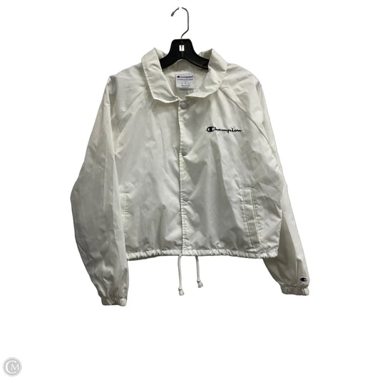 Athletic Jacket By Champion In White, Size: L