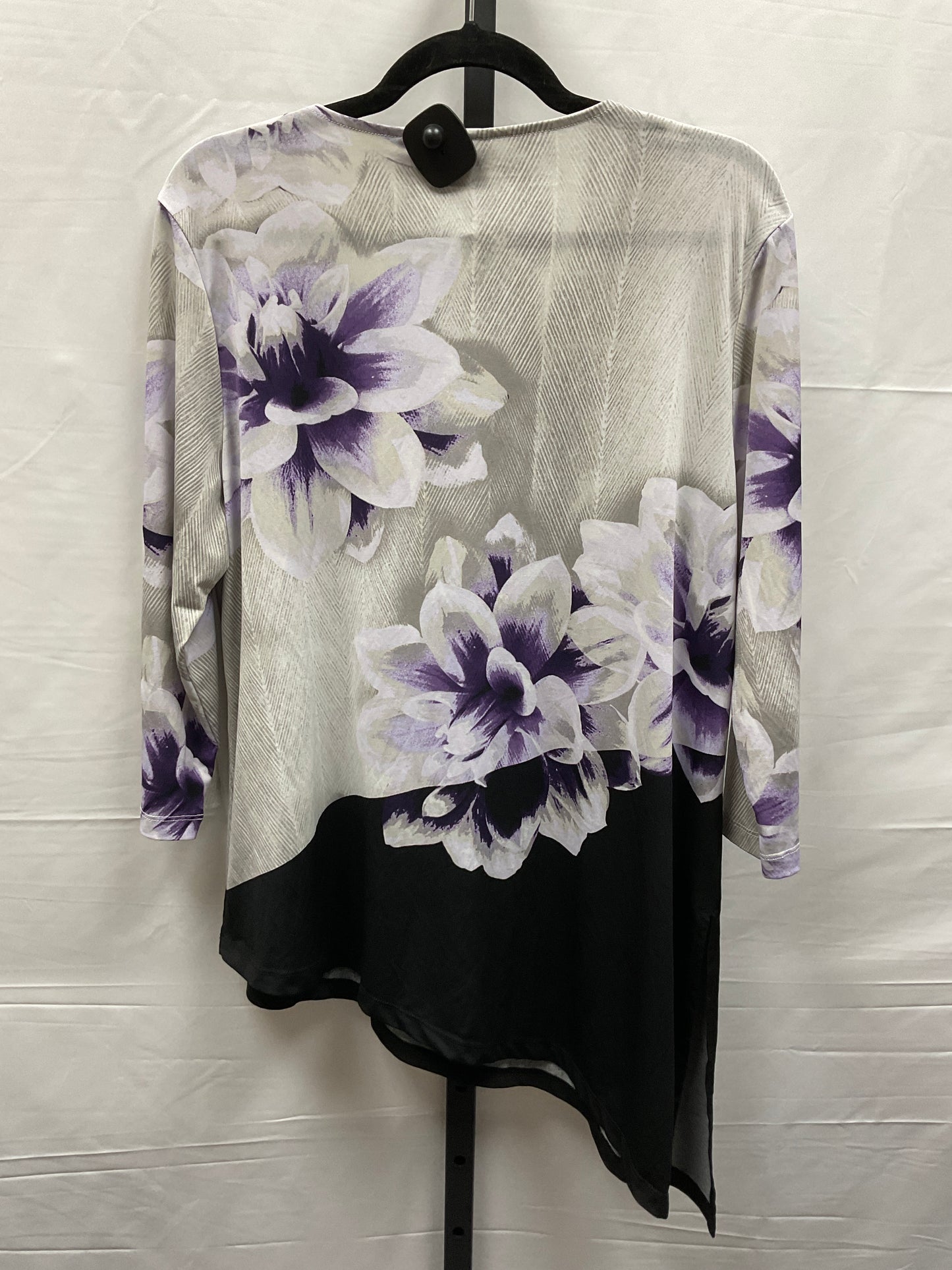 Grey & Purple Top Long Sleeve Chicos, Size L