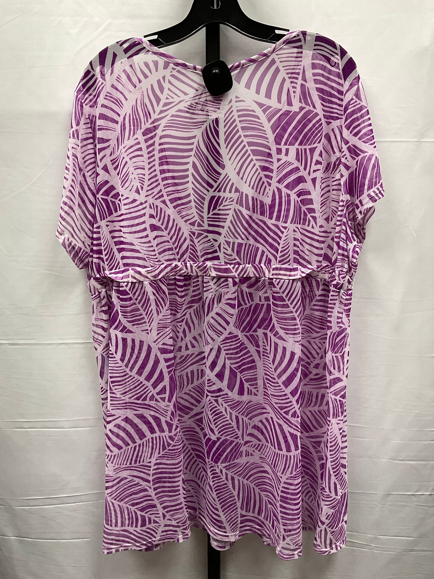 Purple & White Swimwear Cover-up Catalina, Size 3x