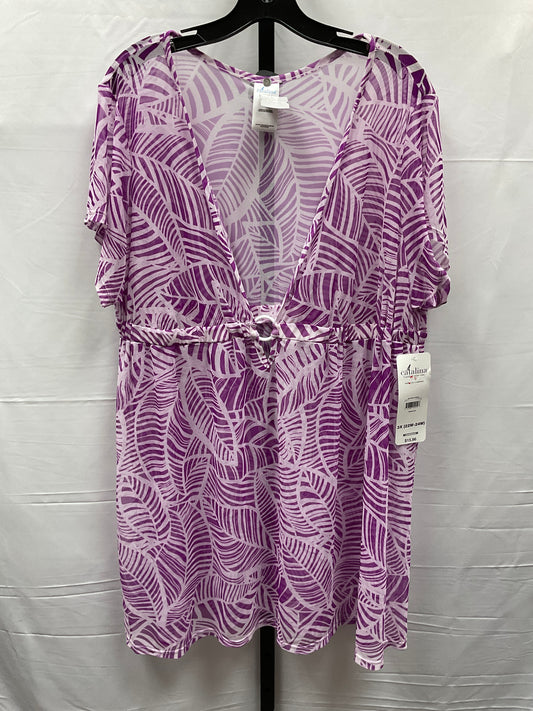 Purple & White Swimwear Cover-up Catalina, Size 3x