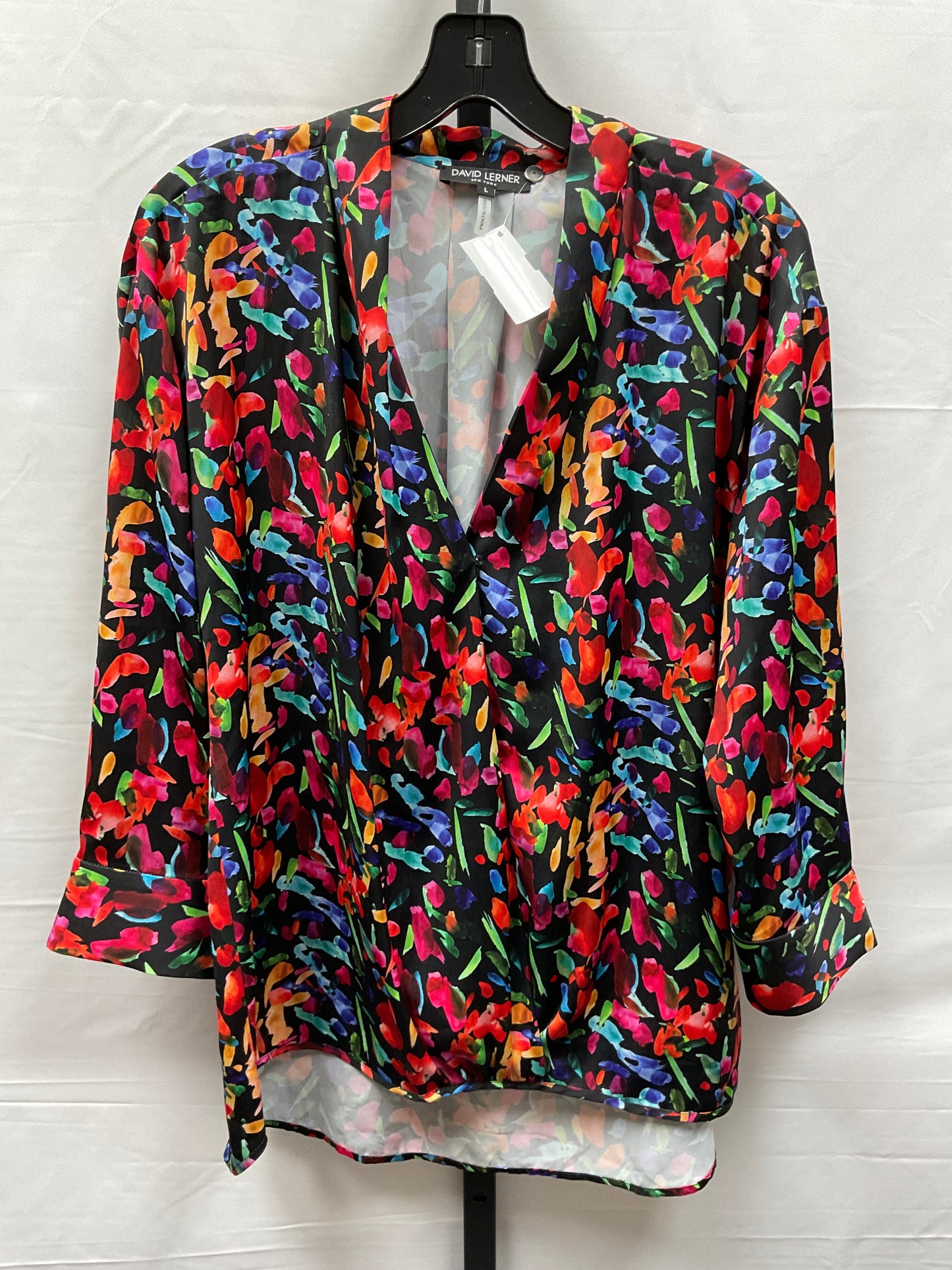 Multi-colored Top Long Sleeve Clothes Mentor, Size L