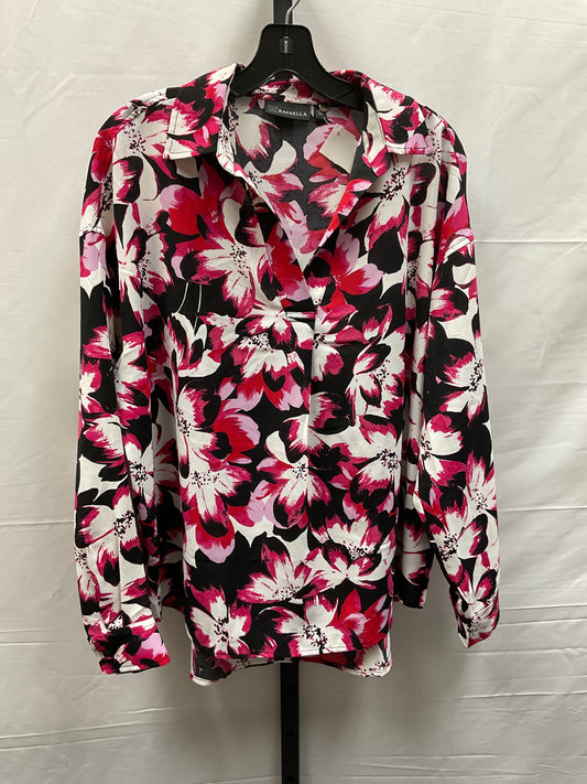 Black & Pink Top Long Sleeve Rafaella, Size M