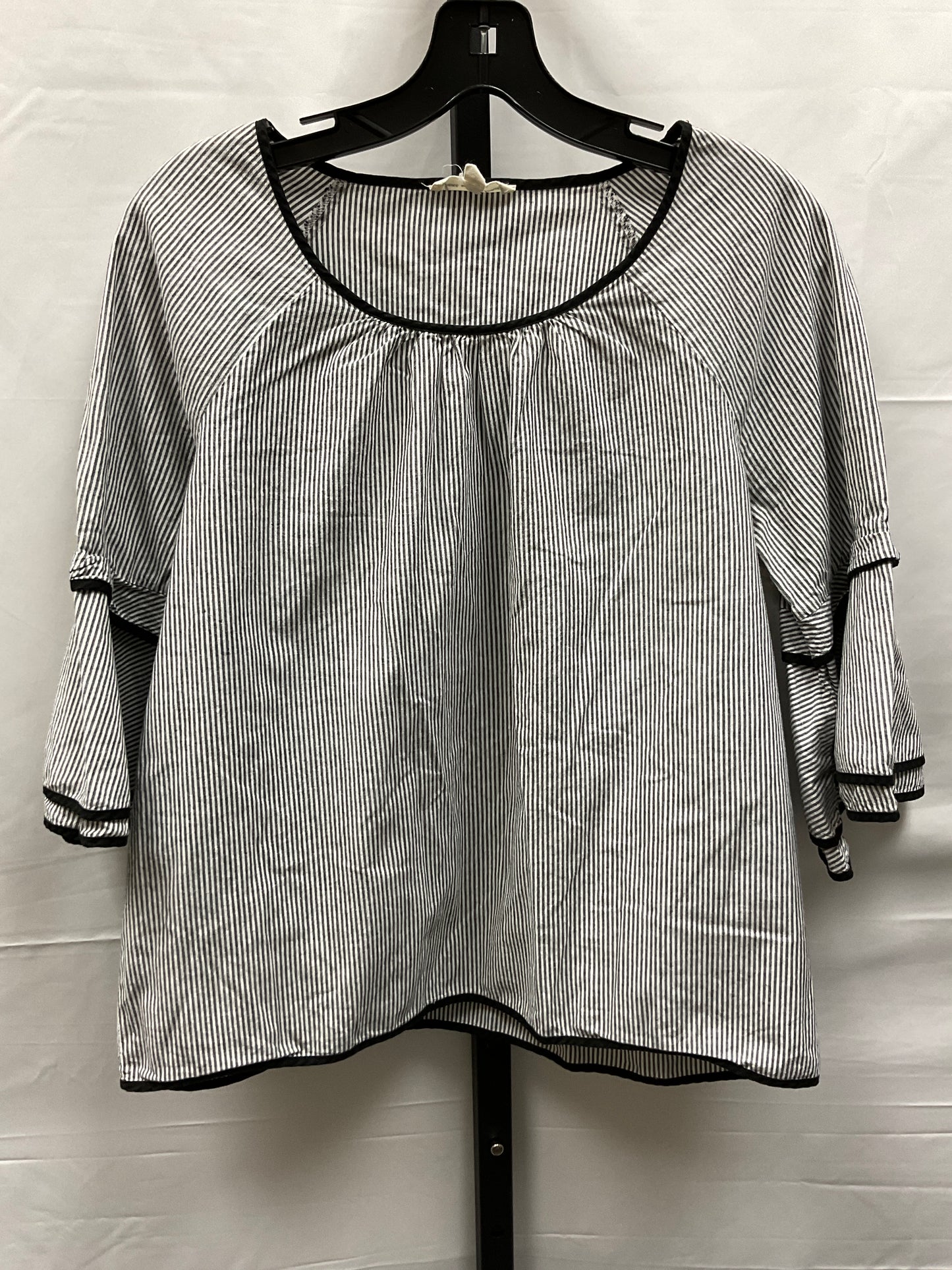 Striped Pattern Top 3/4 Sleeve Jane And Delancey, Size S