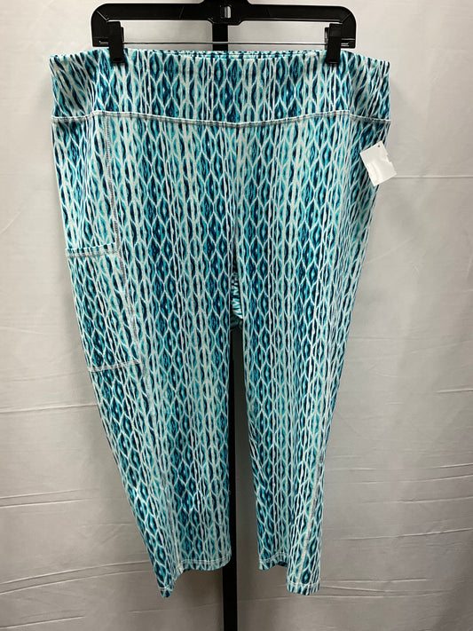 Athletic Leggings Capris By Chicos In Blue & White, Size: Xl