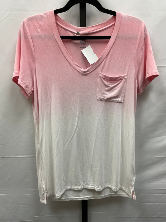 Pink & White Top Short Sleeve Market & Spruce, Size S