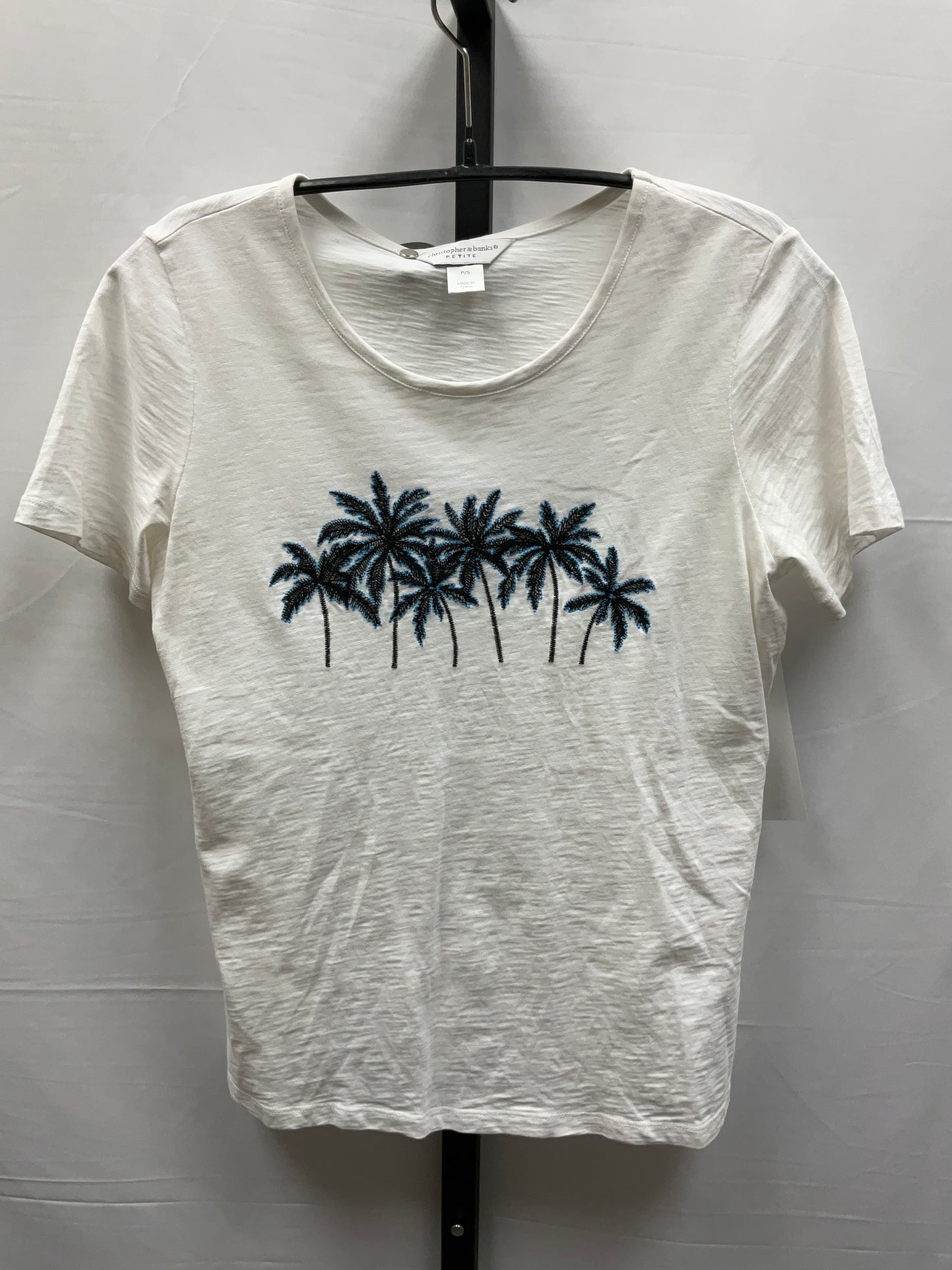 White Top Short Sleeve Christopher And Banks, Size Petite   S