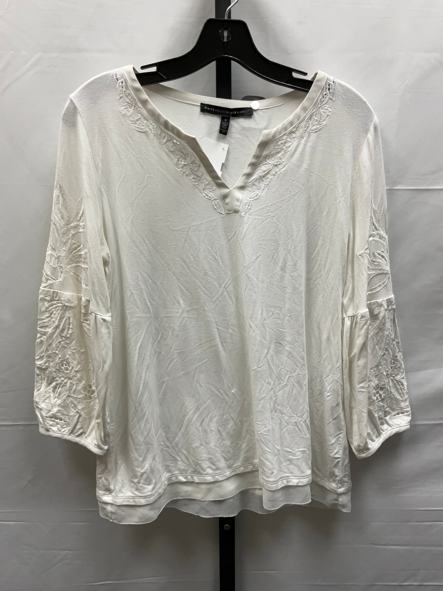 White Top Long Sleeve White House Black Market, Size S