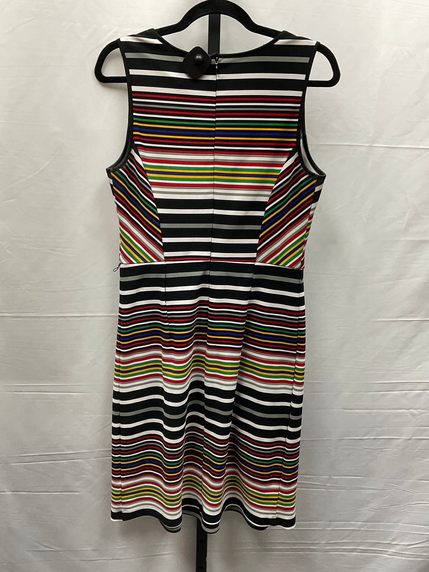 Striped Pattern Dress Casual Midi Clothes Mentor, Size 8