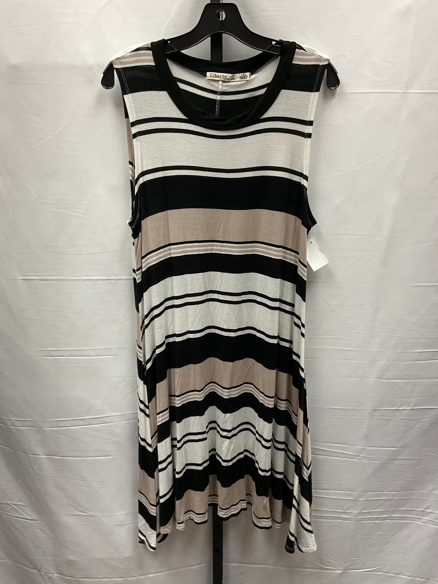 Black & Tan Dress Casual Midi Liberty Love, Size 1x