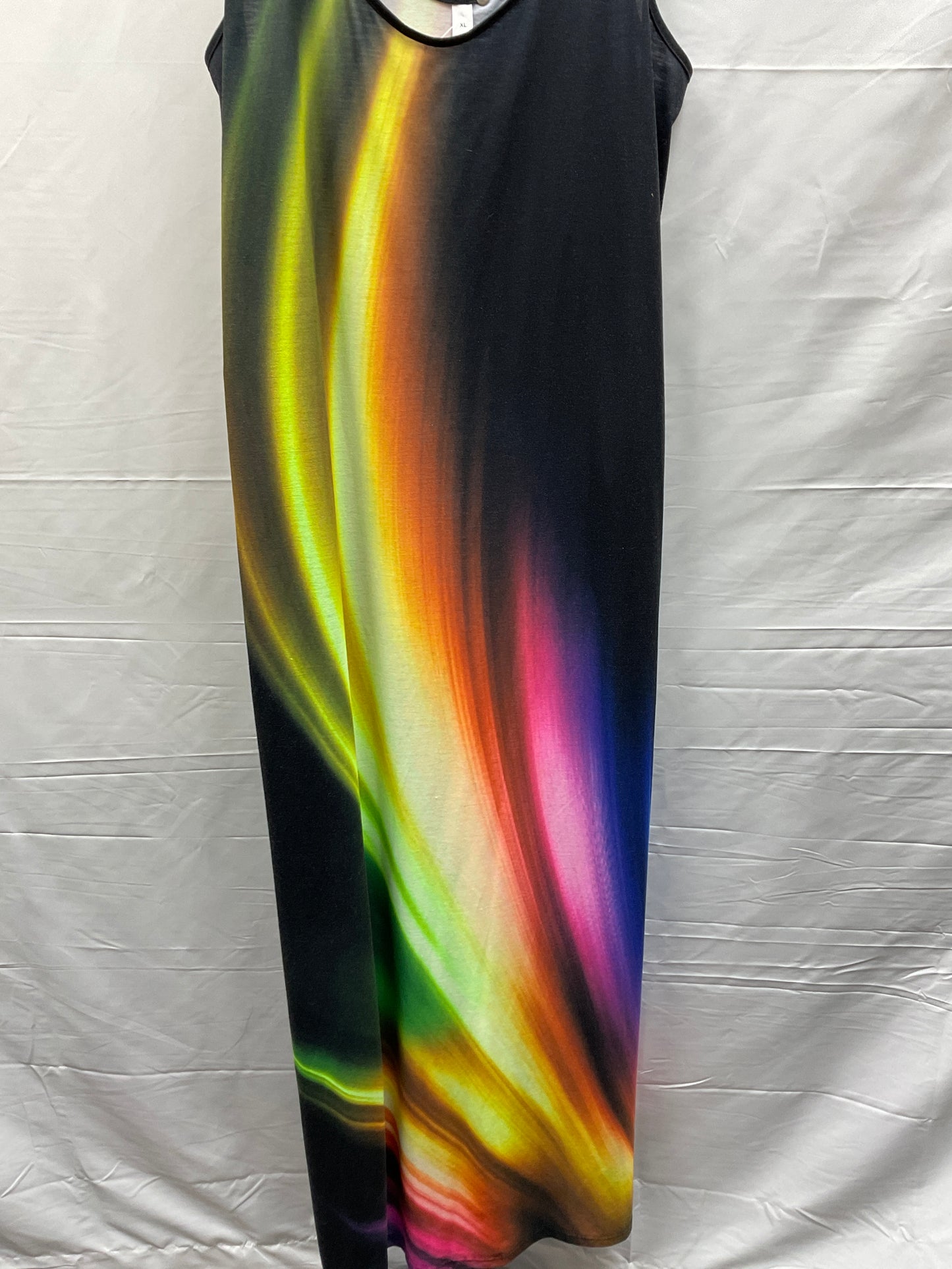 Rainbow Print Dress Casual Maxi Clothes Mentor, Size Xl