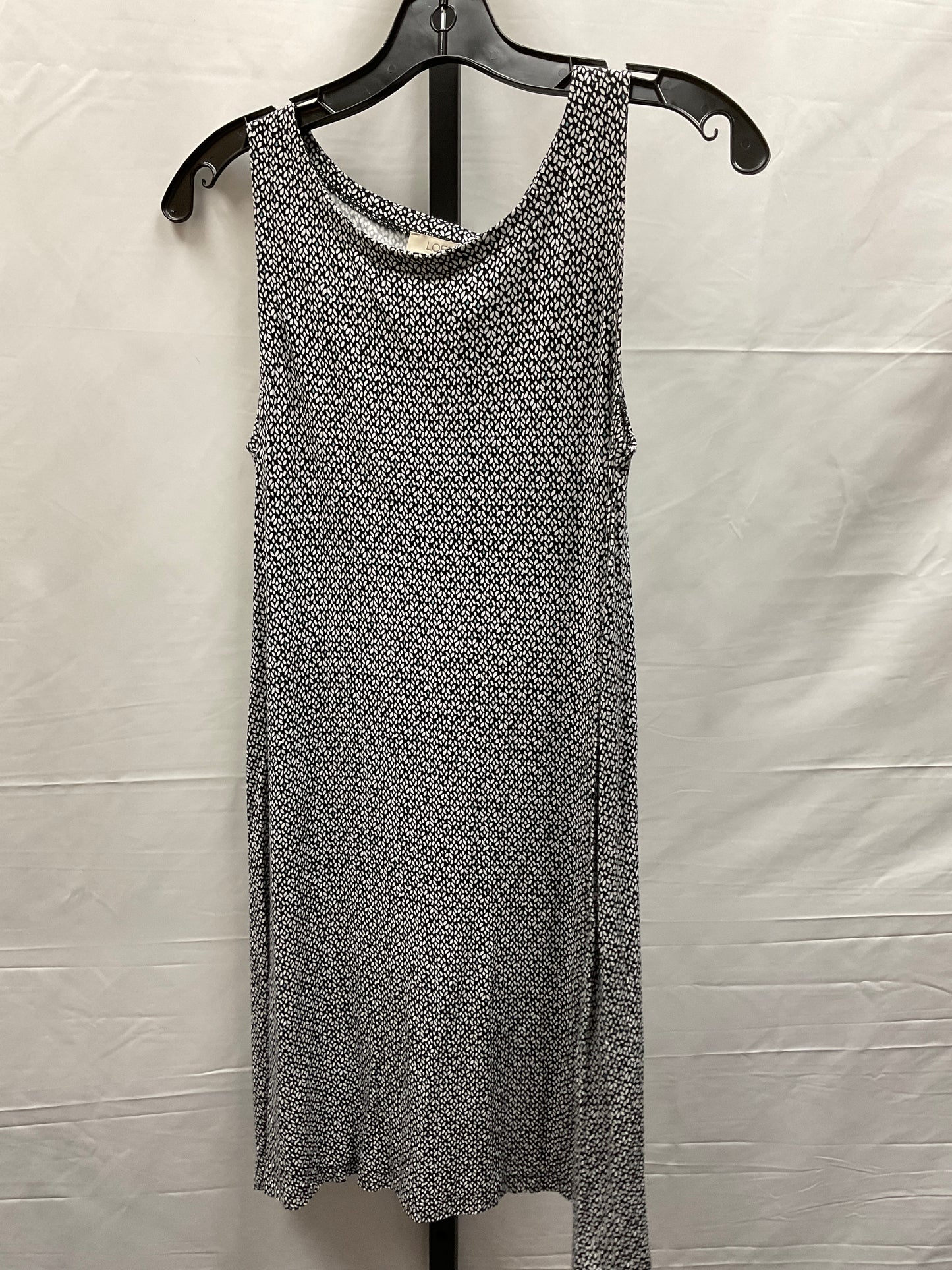 Black & White Dress Casual Midi Loft, Size Petite   Xs