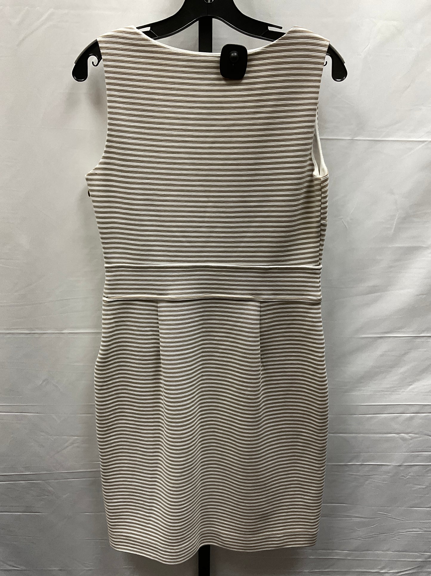 Tan & White Dress Casual Midi Banana Republic, Size 8