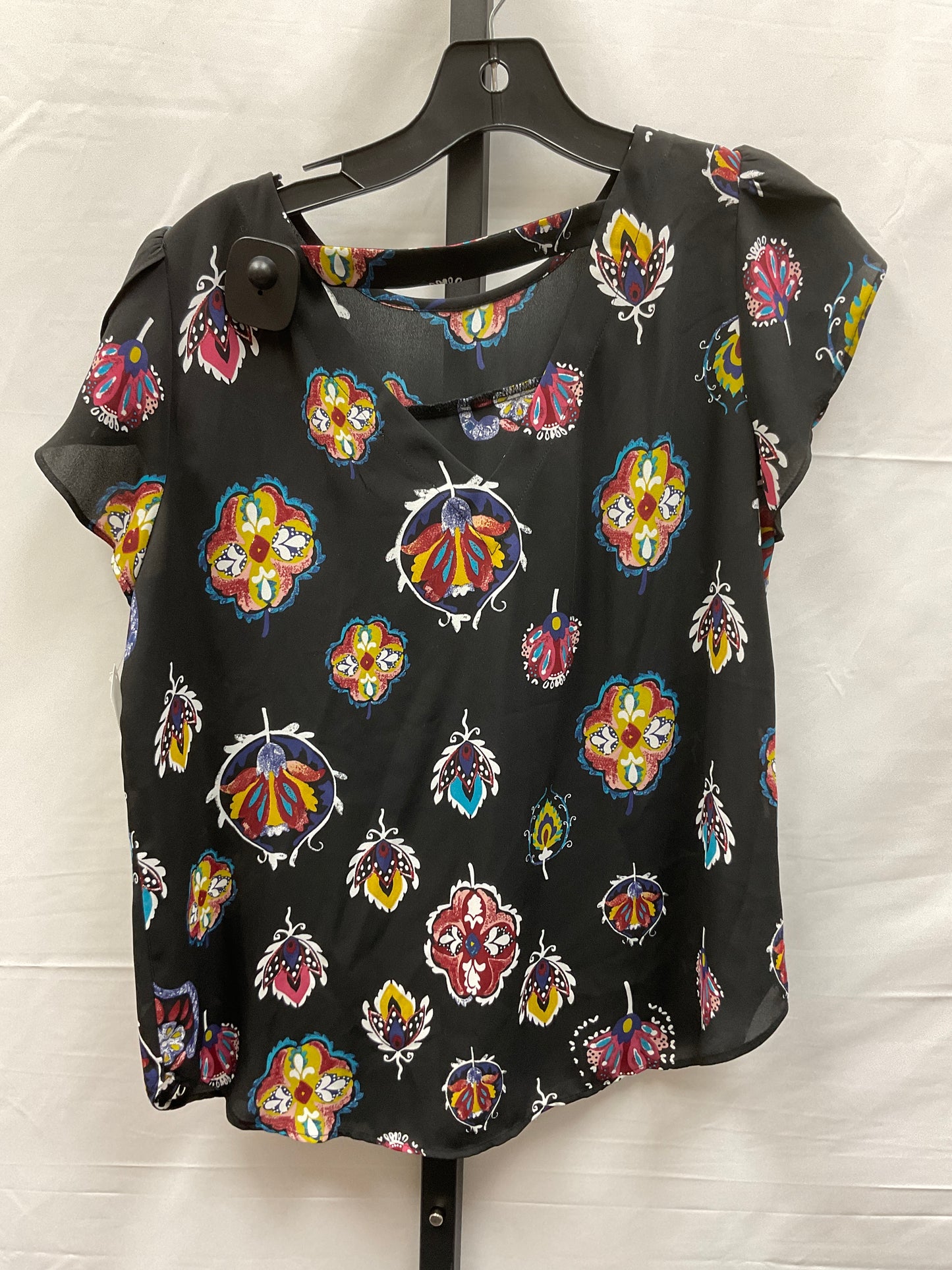 Black Top Short Sleeve Loft, Size Petite   S