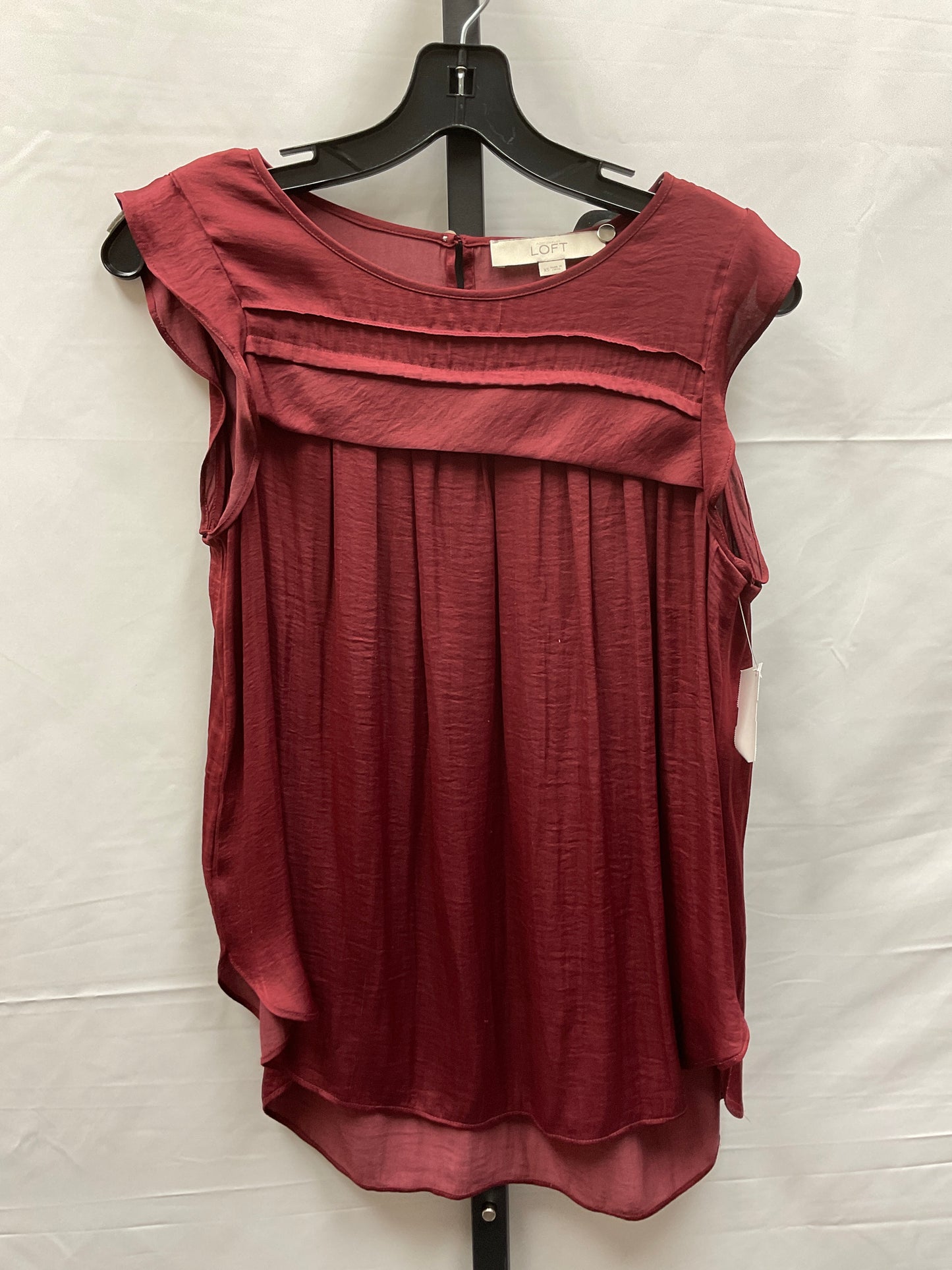 Red Top Short Sleeve Loft, Size Xs